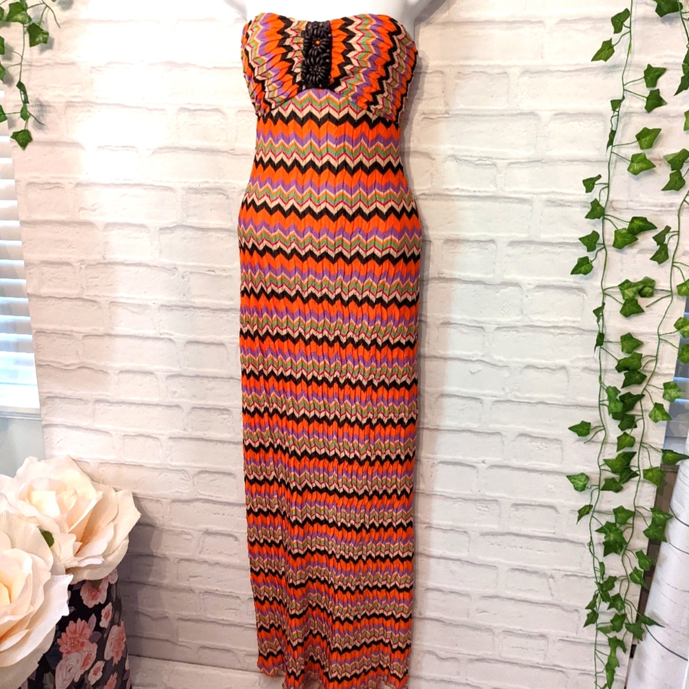 Retro Print Maxi Dress